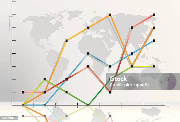 World Routing Chart Area Line Chart World Map Stock Illustration - Download Image Now - Africa ...