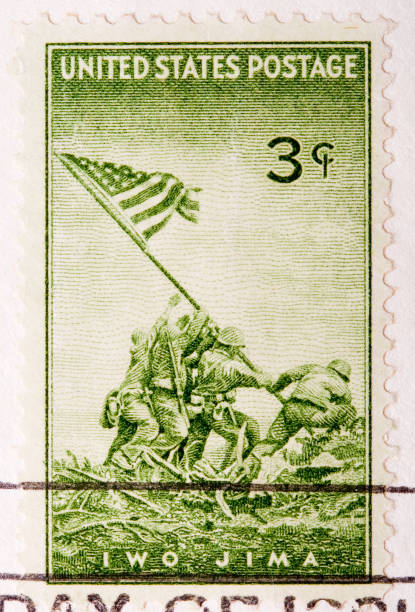 istock Vintage 1945 Cancelled US Postage Stamp Iwo JIma 93124615
