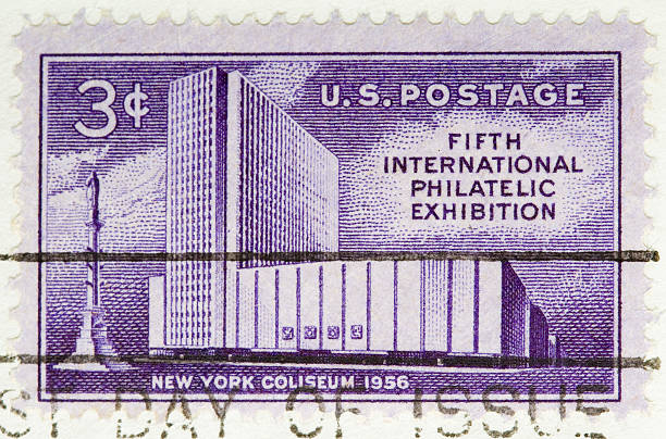 винтажный 1956 нас почтовая марка philatelic выставка - philatelic стоковые фото и изображения