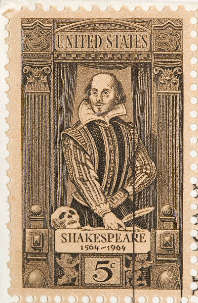 빈티지 1964 셰익스피어 스템프 - william shakespeare portrait poet british culture 뉴스 사진 이미지