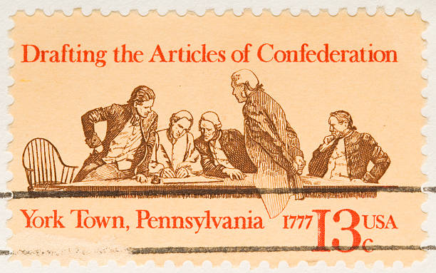 istock Vintage 1977 Drafting Articles of Confederation postage stamp 93124797