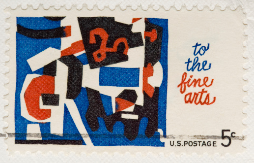 This is a Vintage 1965 Fine Arts Stamp