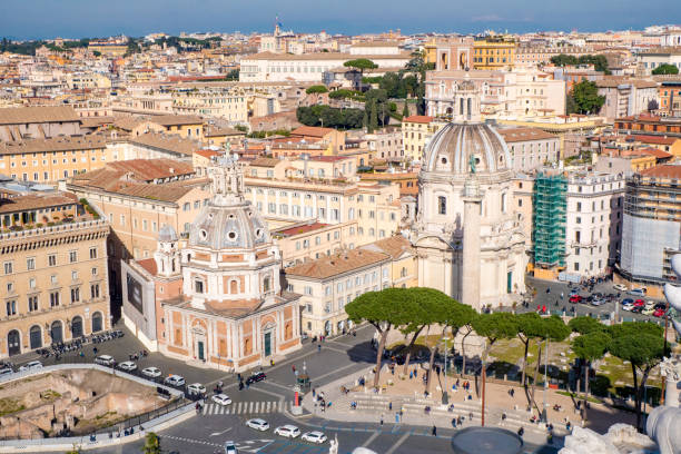 istock Rome skyline and Trajans Column in Rome, Italy 931249558