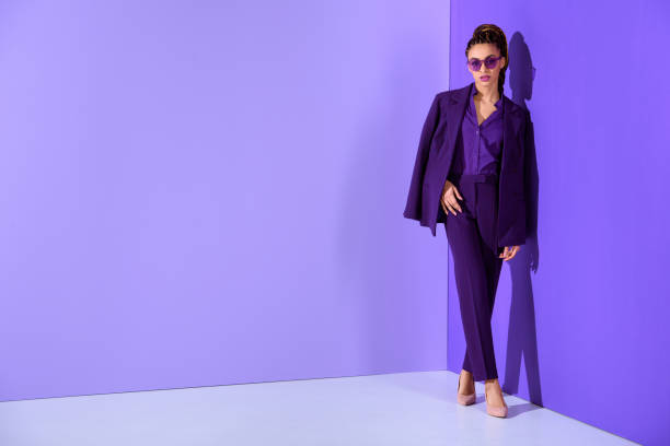 Fashionable African American Girl Posing In Trendy Purple Suit Ultra Violet Trend Stock Photo - Download Image Now - iStock Fashionable African American Girl Posing In Trendy Purple Suit Ultra Violet Trend Stock Photo - Download Image Now - iStock