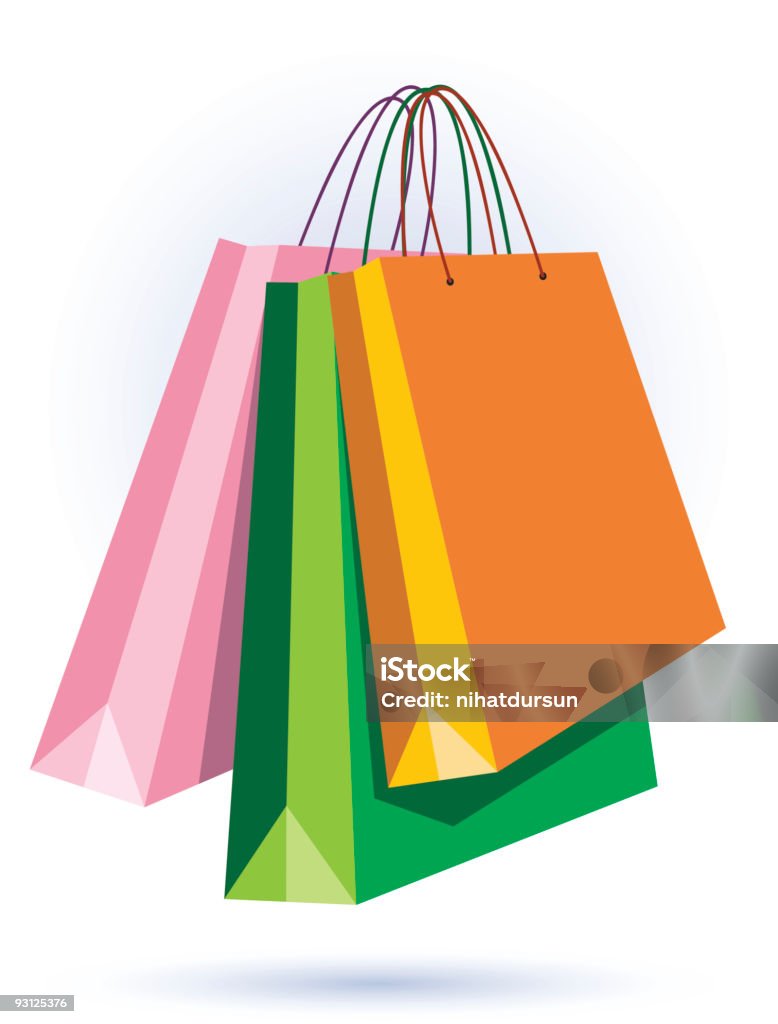 Três coloridos sacos de Compras - Royalty-free Adulto arte vetorial