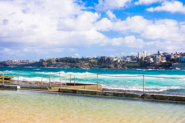 istock Holiday in Australia - Bondi Beach view with blue sky 931256670