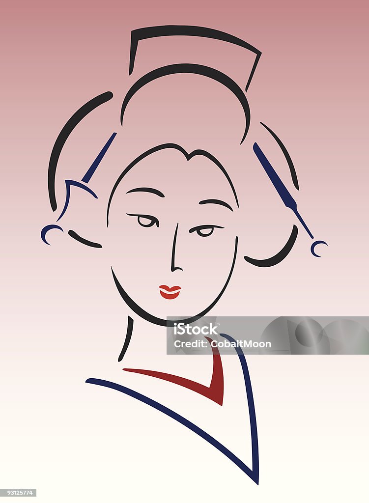 Geisha - Lizenzfrei Abstrakt Vektorgrafik