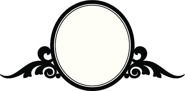 Scroll-Oval 11105 (vector)  black border stock illustrations