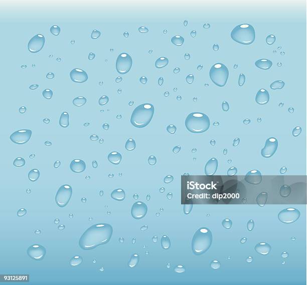 Gotas De Água Transparente - Arte vetorial de stock e mais imagens de Condensação - Condensação, Gota - Líquido, Azul claro