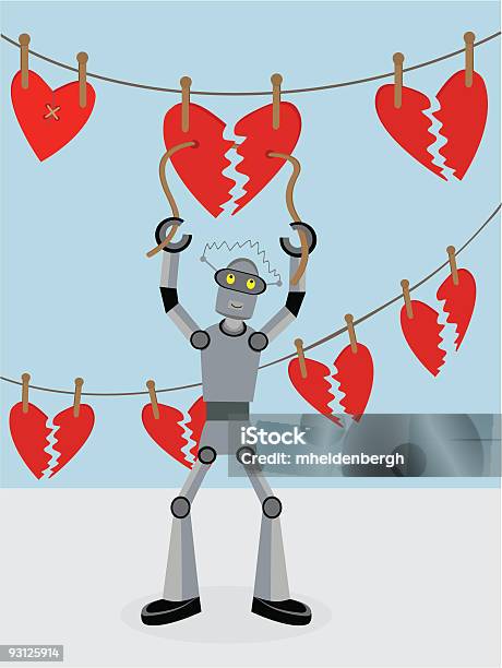 Robot Réparer Broken Hearts Vecteurs libres de droits et plus d'images vectorielles de Cassé - Cassé, Illustration, Restaurer