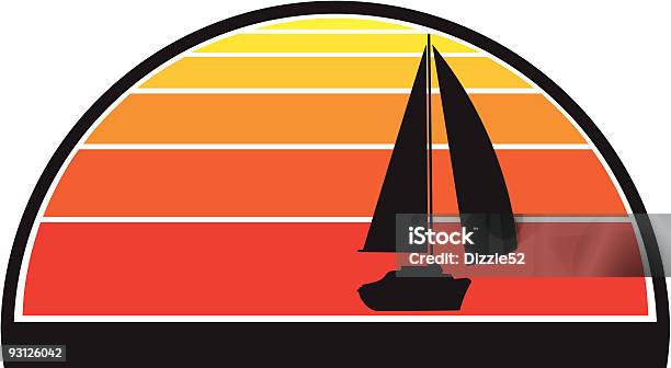 帆船の夕日 - セールボートのベクターアート素材や画像を多数ご用意 - セールボート, ベクター画像, 日没