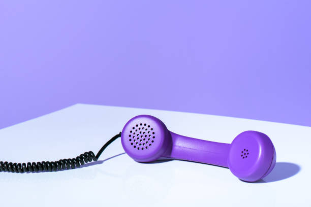 plastic purple telephone handset, ultra violet trend