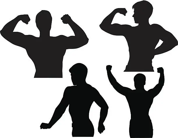 Vector illustration of Bodybuilder silhouette