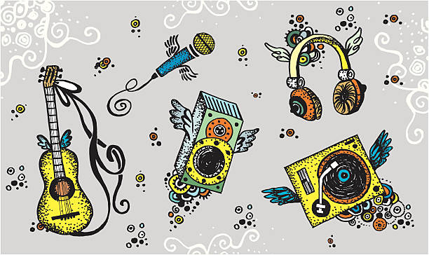 musical equipment vector art illustration