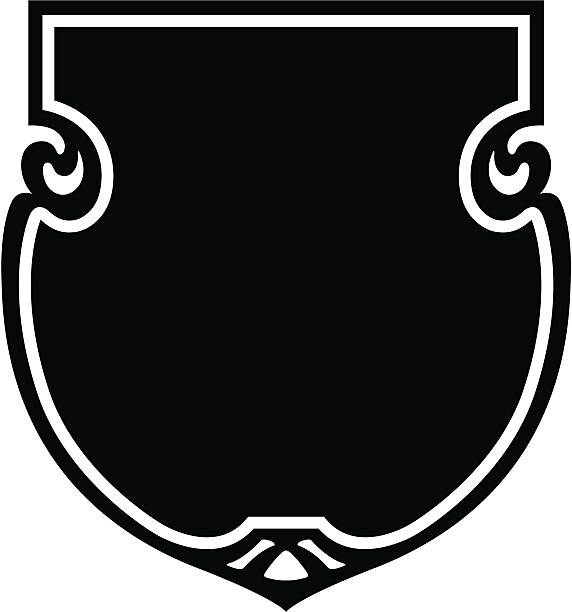ilustrações, clipart, desenhos animados e ícones de shield1 - coat of arms retro revival banner dirty