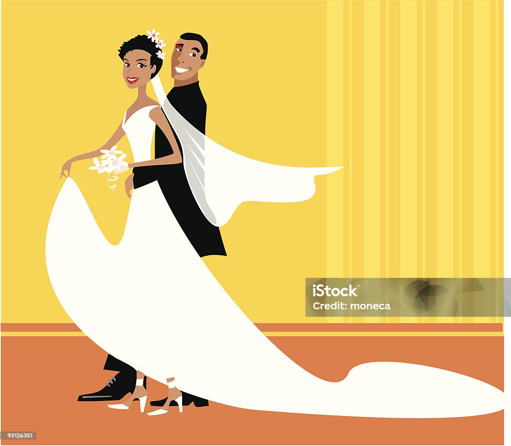 Casamento versão 1-Casal afro-americano - Royalty-free Casamento arte vetorial