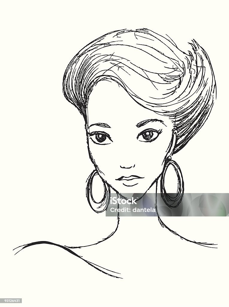 80 s Lady - clipart vectoriel de 1980-1989 libre de droits