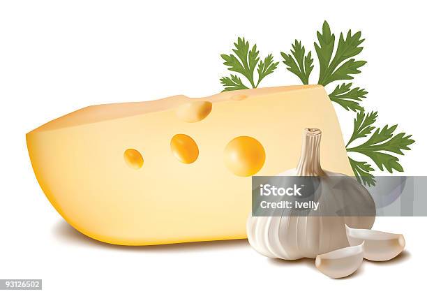 Formaggio Con Aglio E Prezzemolo - Immagini vettoriali stock e altre immagini di Aglio - Alliacee - Aglio - Alliacee, Alimentazione sana, Cheddar - Formaggio