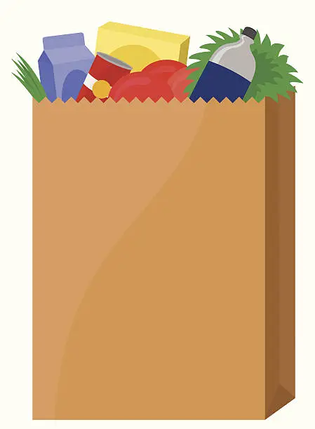 Vector illustration of Bag of Groceries