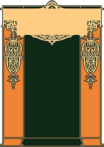 ilustrações, clipart, desenhos animados e ícones de rolagem de vetor de tela - victorian style frame ornate black border