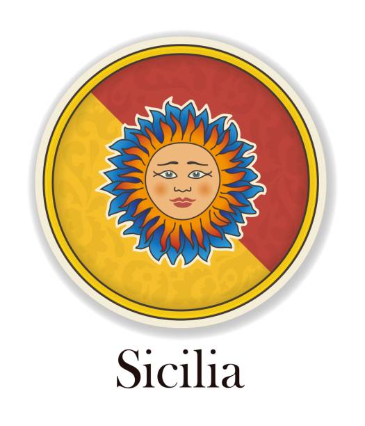 символ итальянского острова сицилия - cantons stock illustrations