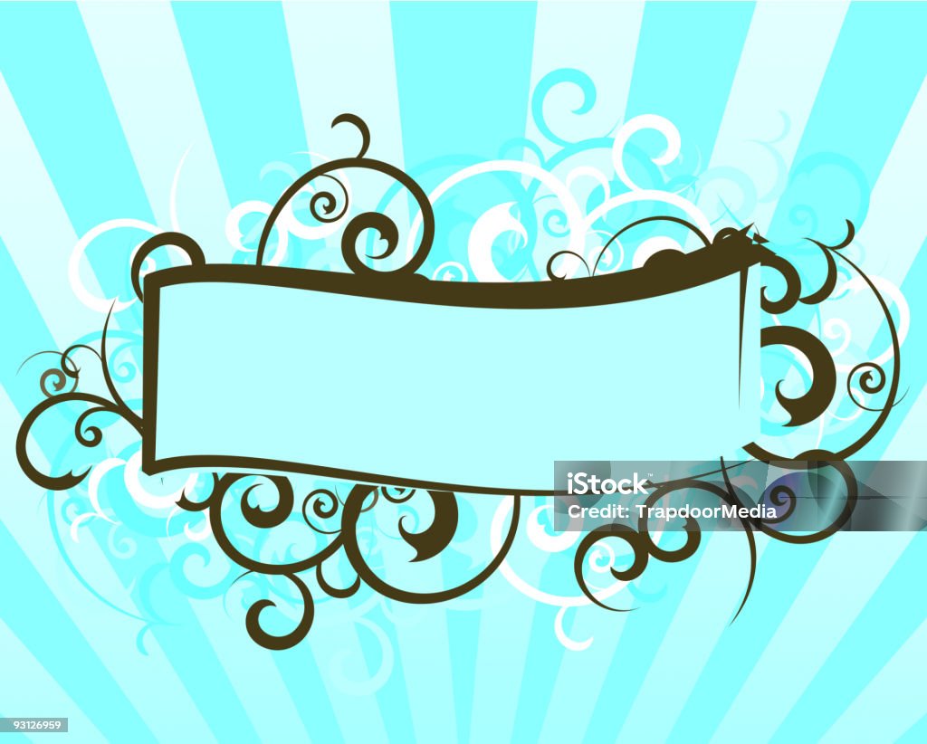 Blue banner Vector illustration of a banner with swirls Backgrounds stock vector