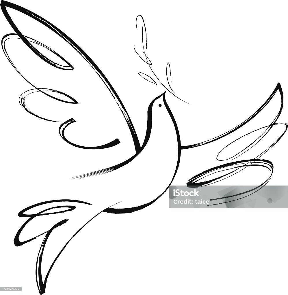 Paz amor a la libertad - arte vectorial de Paloma - Ave libre de derechos