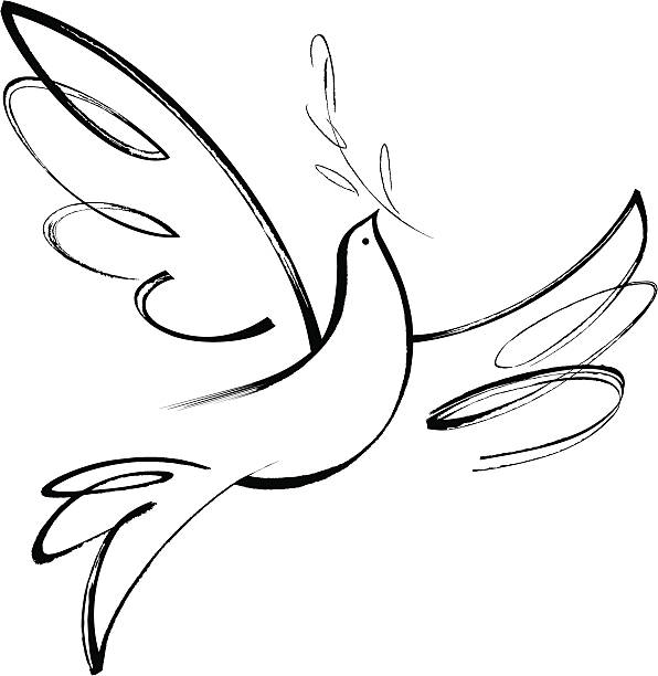 peace love freedom - kumru kuş illüstrasyonlar stock illustrations