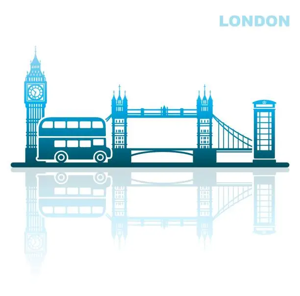 Vector illustration of London Sights. Abstract landscape