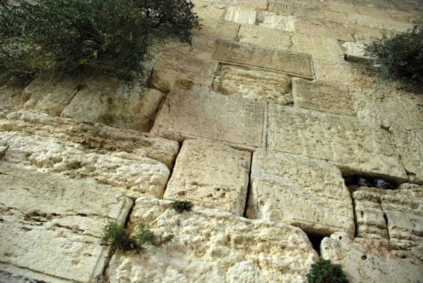 istock Low angle view of Wailing Wall by night 931271032