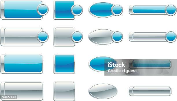 Vetores de Botões Brilhante e mais imagens de Azul - Azul, Azul Turquesa, Aço