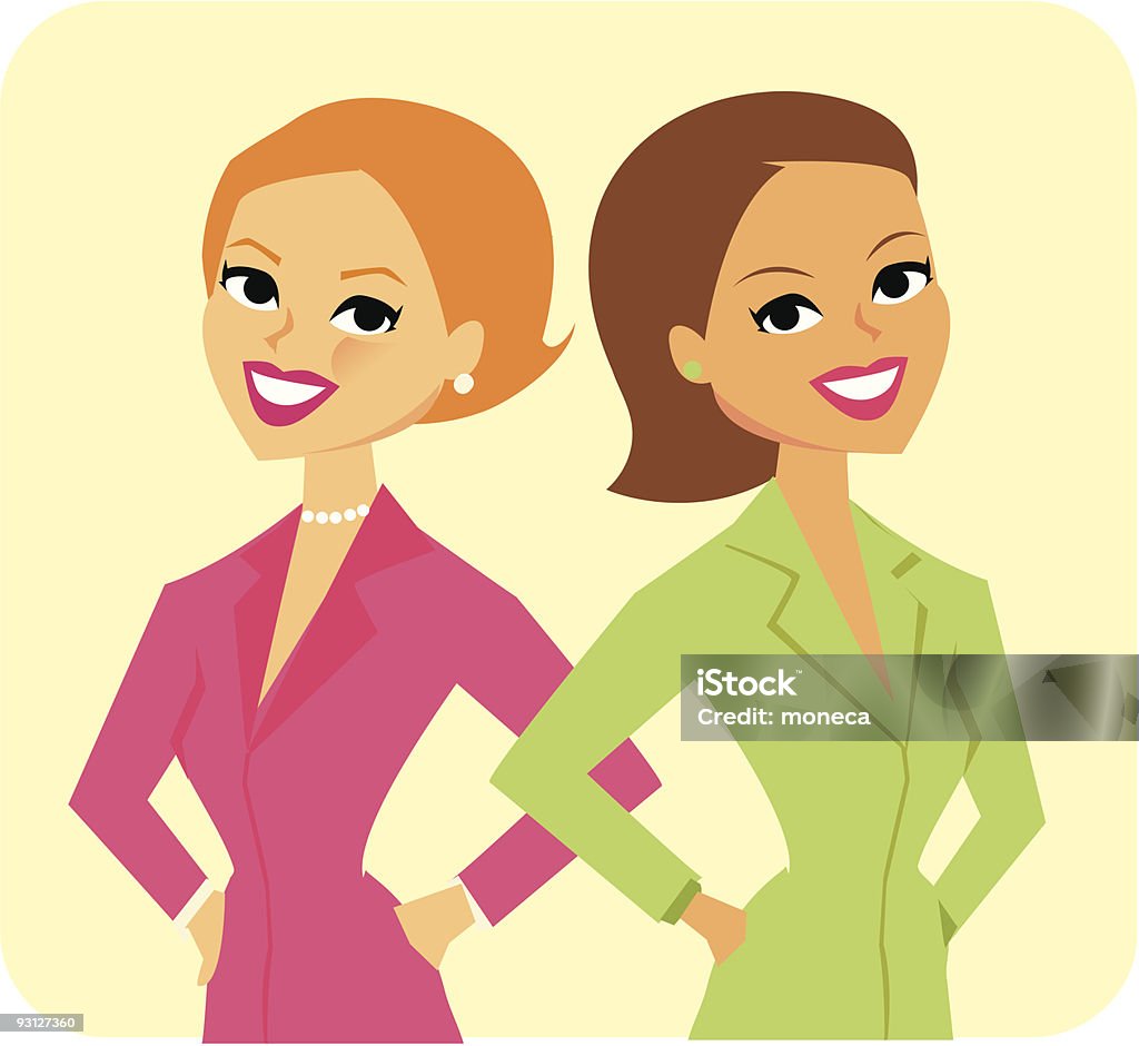 Duas mulheres de negócios - Vetor de Adulto royalty-free