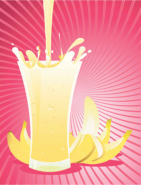 banana splash vector art illustration