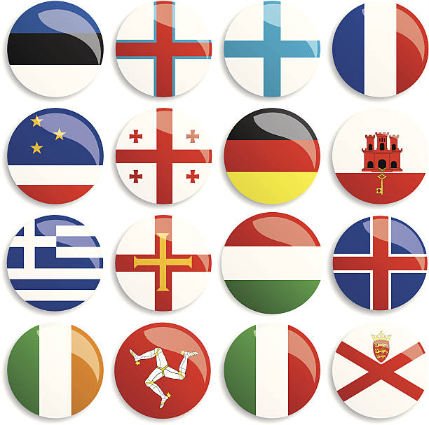 europa flag przyciski - france gibraltar stock illustrations