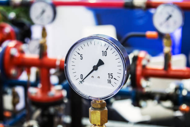 istock pressure gauge for measuring installed in water or gas systems 931274932