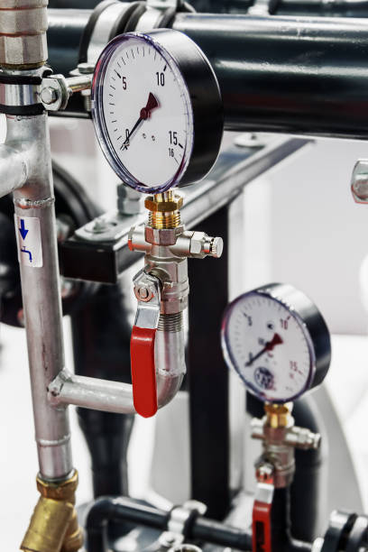 istock pressure gauge for measuring installed in water or gas systems 931275202