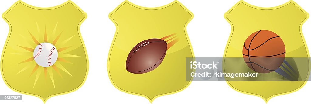EUA emblemas de desporto - Royalty-free Bola de Basebol arte vetorial
