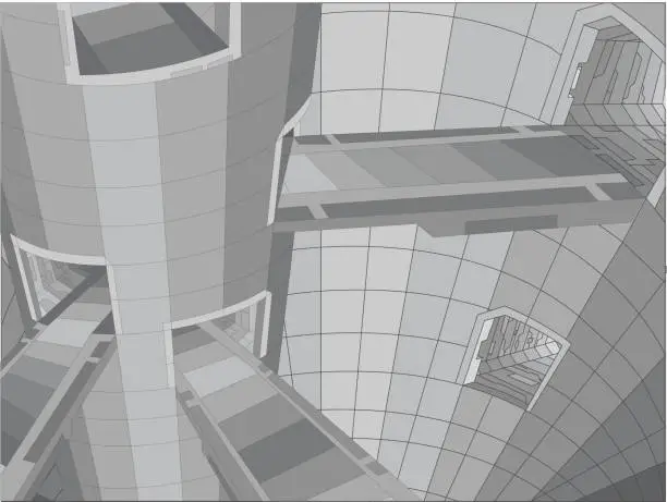 Vector illustration of future building structure