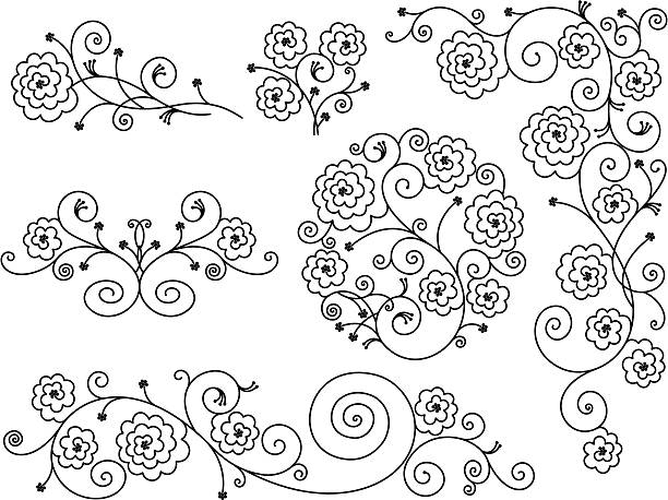 ilustrações, clipart, desenhos animados e ícones de inglês rosas - victorian style frame ornate black border