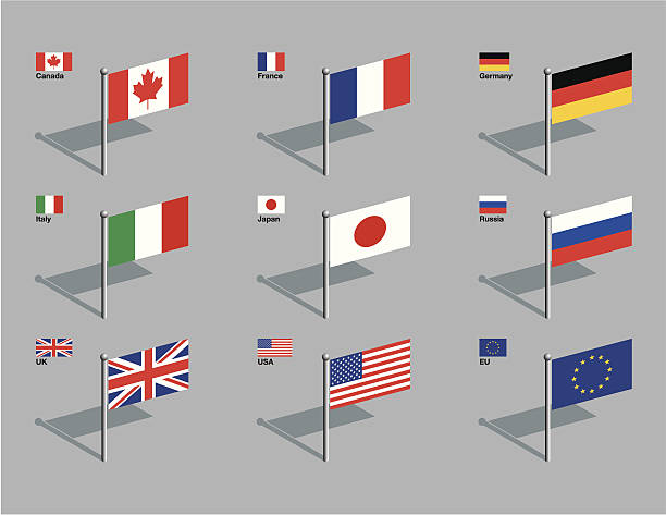 g8 флаг штифты - flag european union flag g8 italy stock illustrations