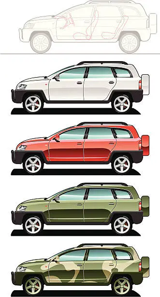Vector illustration of all-road vehicle