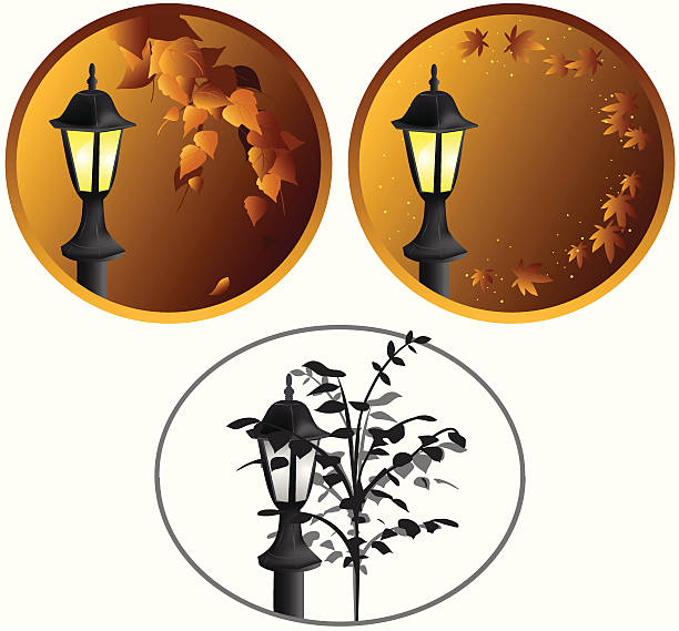 lamppost - silhouette street light vector illustration and painting stock illustrations