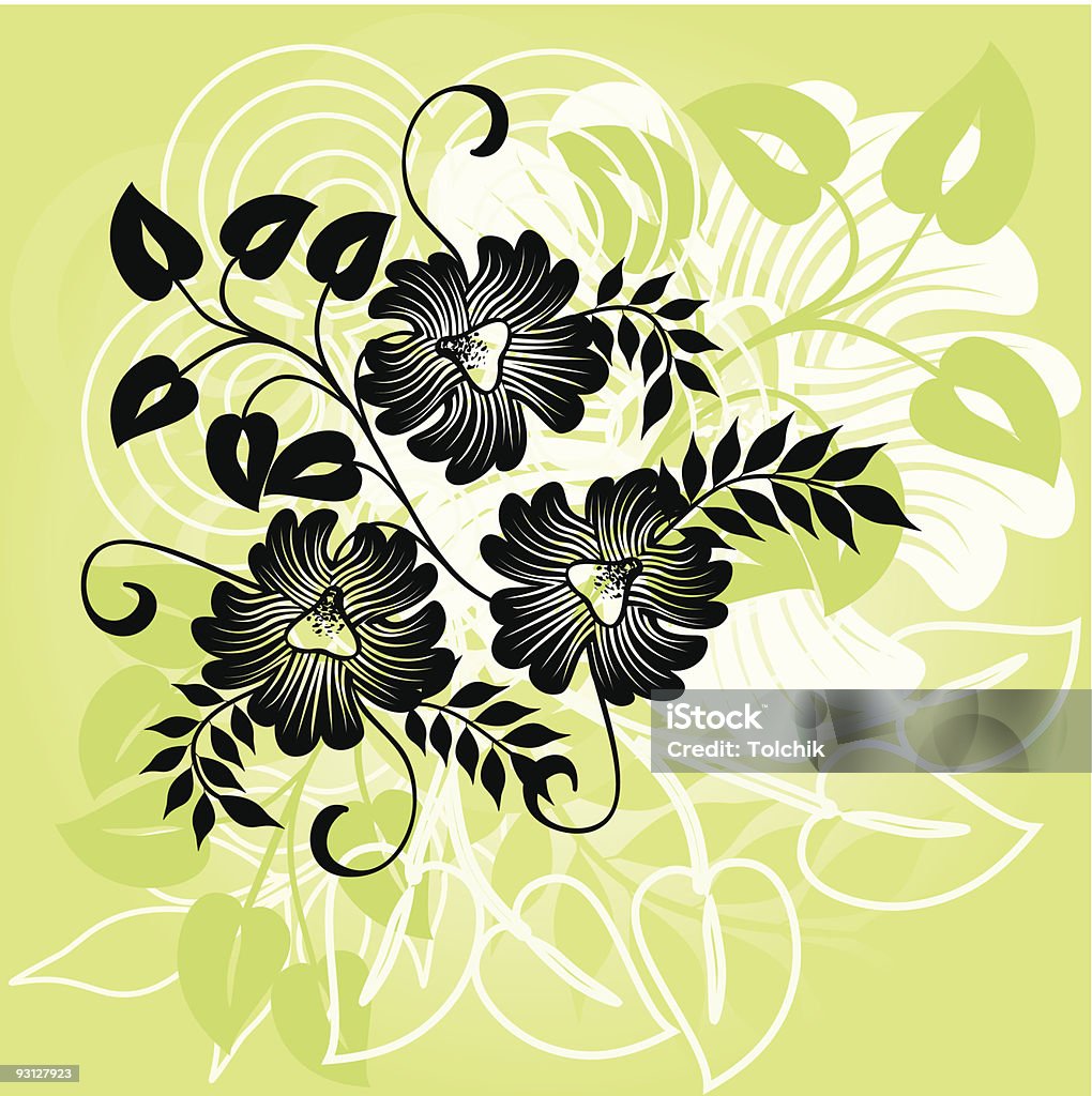 Astratto sfondo floreale, vettoriali - arte vettoriale royalty-free di Arredamento