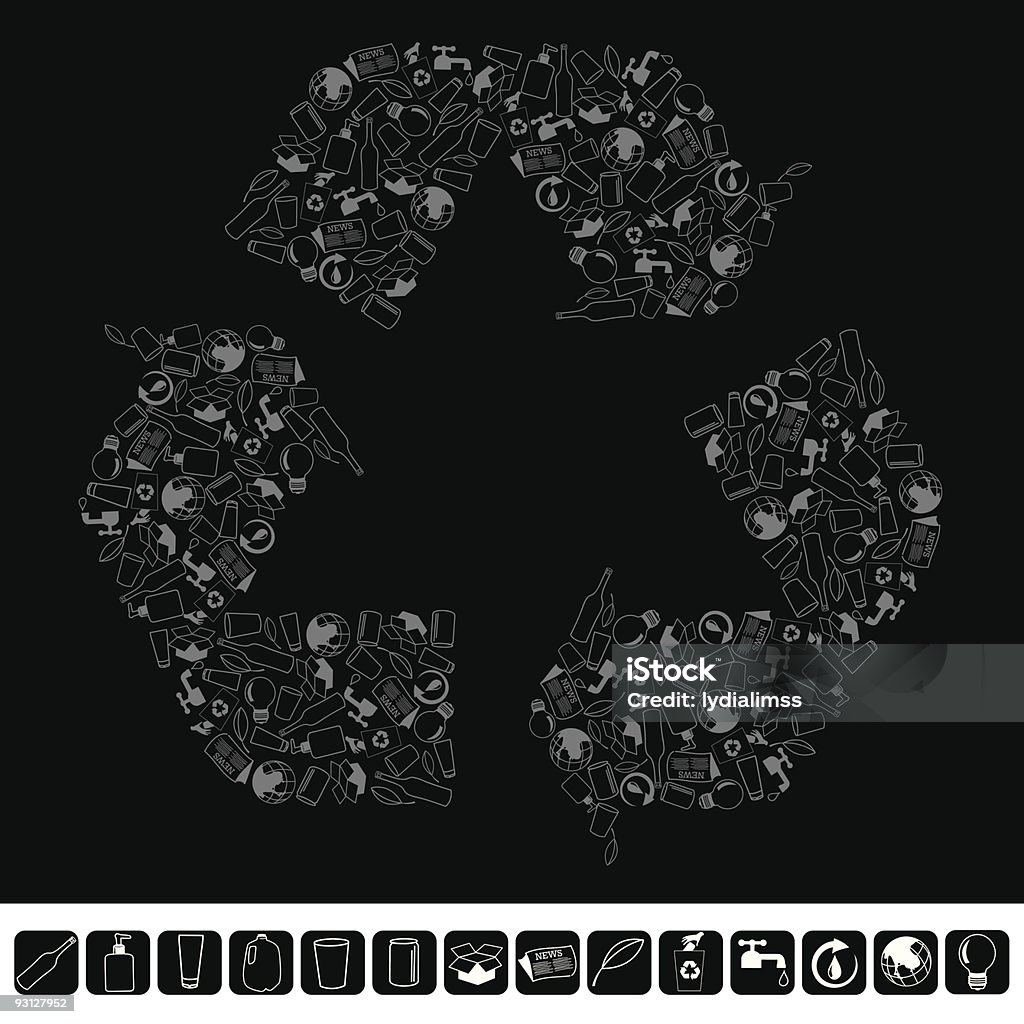Recyklingu i ochrony ikony - Grafika wektorowa royalty-free (Aluminium)