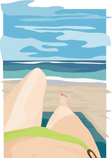 Vector illustration of Lying on the Beach