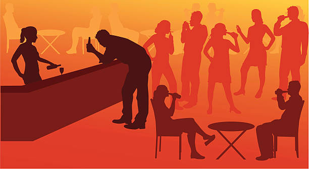 Going out for drinks vector art illustration