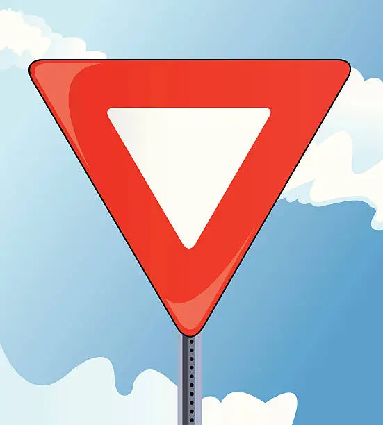 Vector illustration of Yield Sign