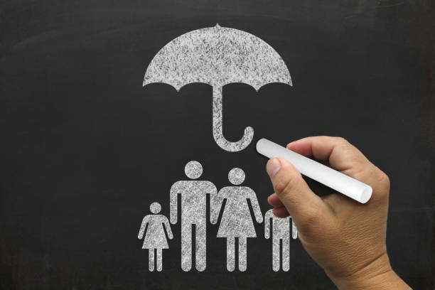 istock Umbrella risk family life insurance protection 931280672