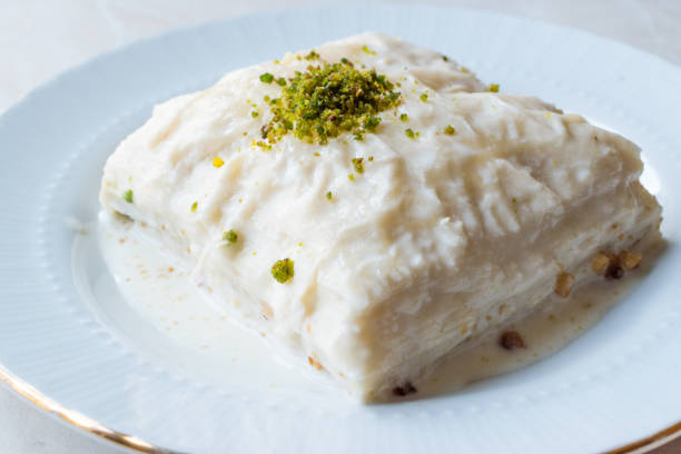 istock Turkish Milk Dessert Sutlava made with Gullac and Dairy Baklava Dough 931281368
