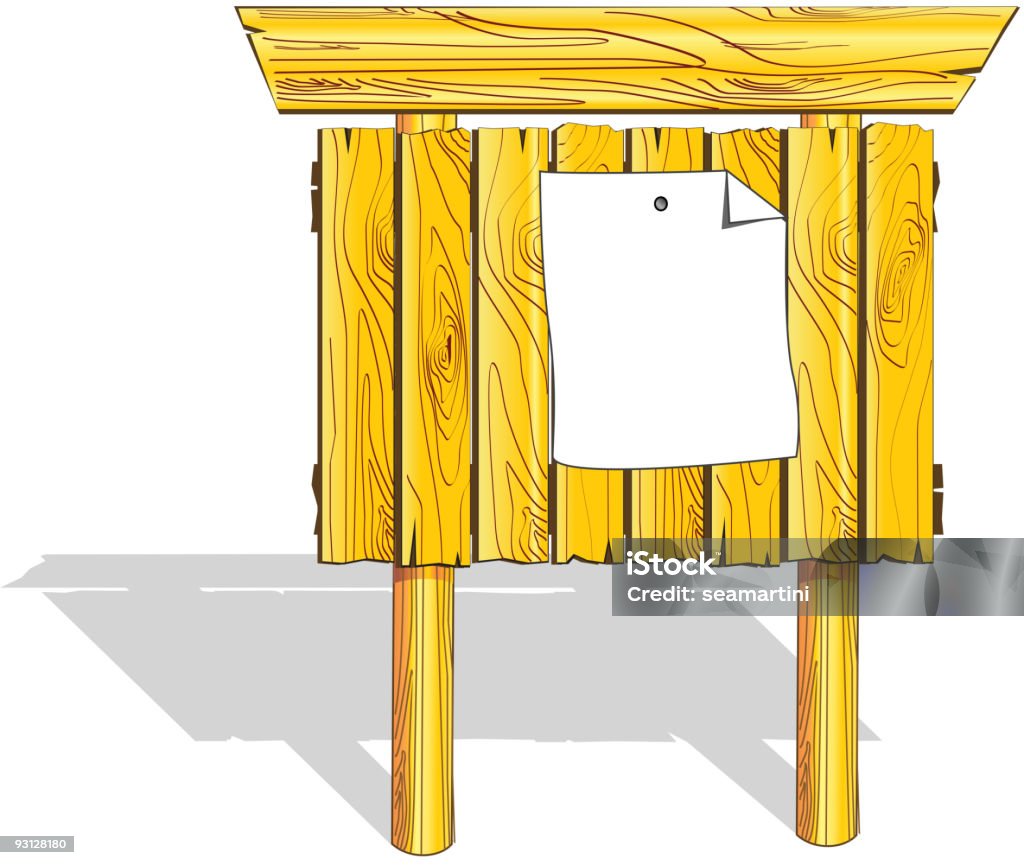 Holz-board mit Papier Blatt - Lizenzfrei Alt Vektorgrafik